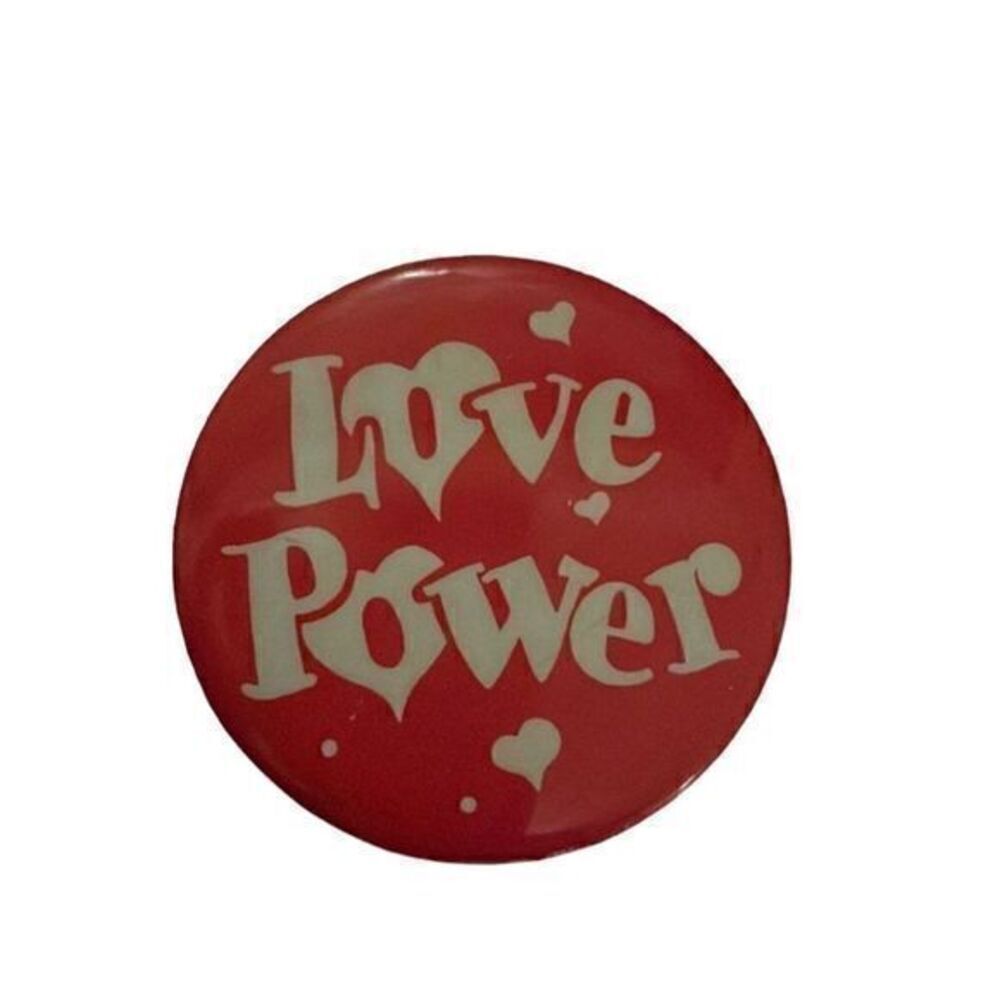 Vintage pin button pin back love power